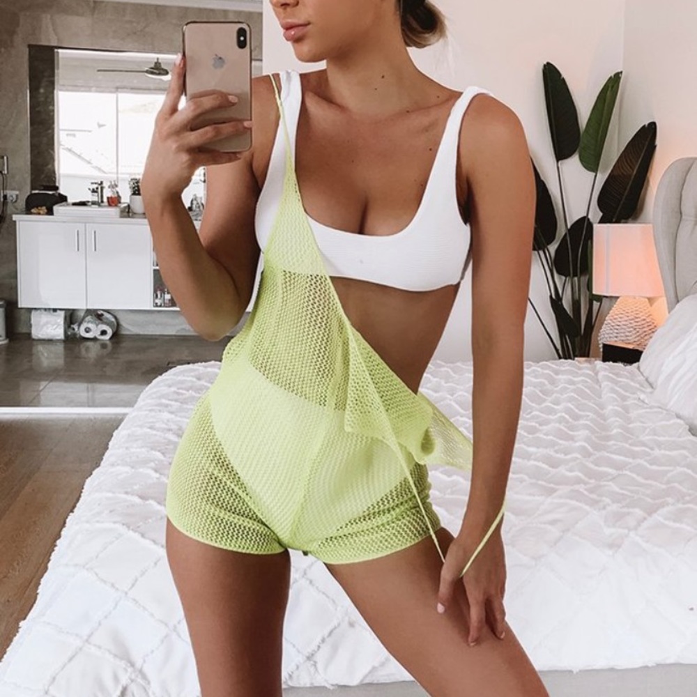 Neon lime romper - Picture 2 of 4